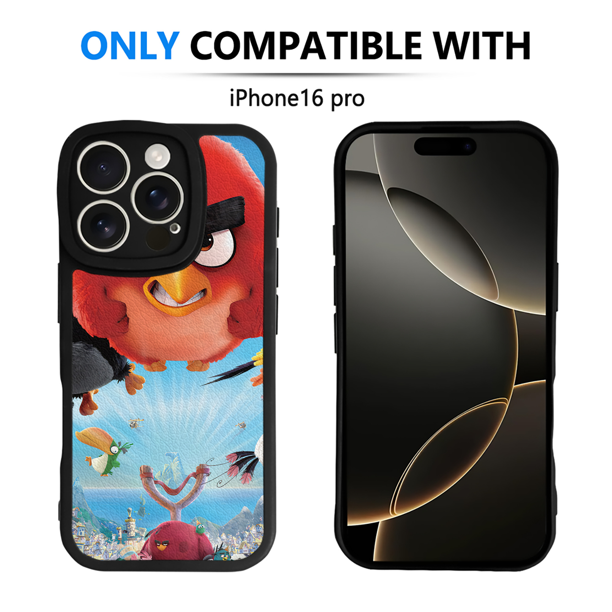 （画像用） Angry Birds アングリーバード 【iPhone 16シリーズ対応】シリコンスマホケース（レザー調） 材質：シリコン